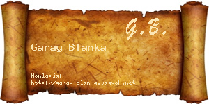 Garay Blanka névjegykártya